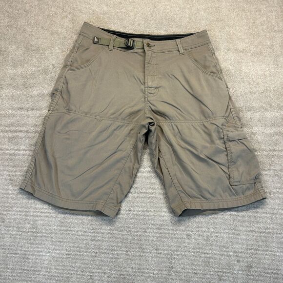 prAna Stretch Zion II Shorts Men's Small Stretch Nylon Cargo Pocket Belted 11" - Picture 1 of 15